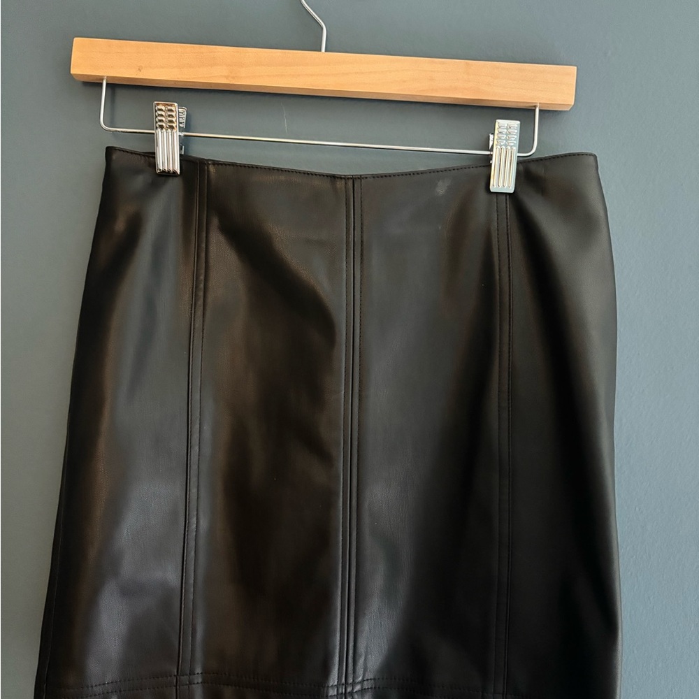 Free People Black Pleather Skirt